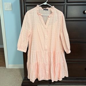 Tommy Hilfinger pink eyelet drop waist dress size 10